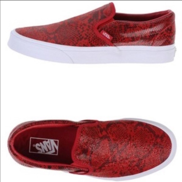 red snakeskin vans